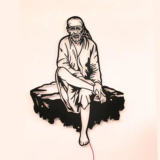 Sai Baba LED Metal Wall Decor