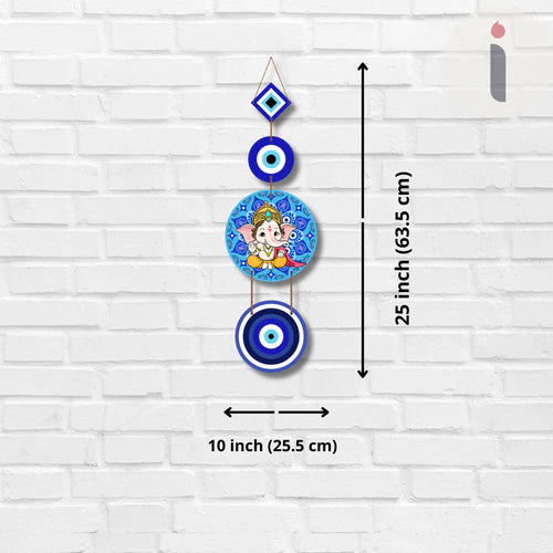 Divine Protection – Lord Ganesha & Evil Eye Wall Hanging