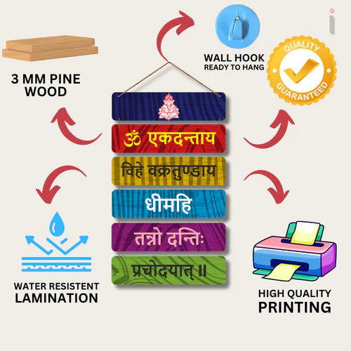 "Om Ekdantaya Vihaye Vakratundaya" wall hanging