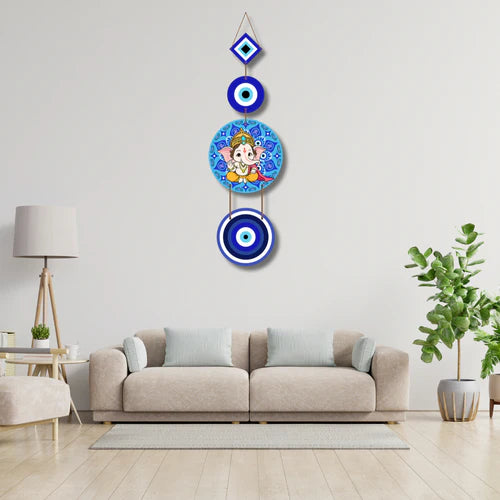 Divine Protection – Lord Ganesha & Evil Eye Wall Hanging