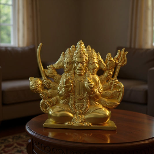 Gold-Plated Lord Hanuman Car Dashboard Idol