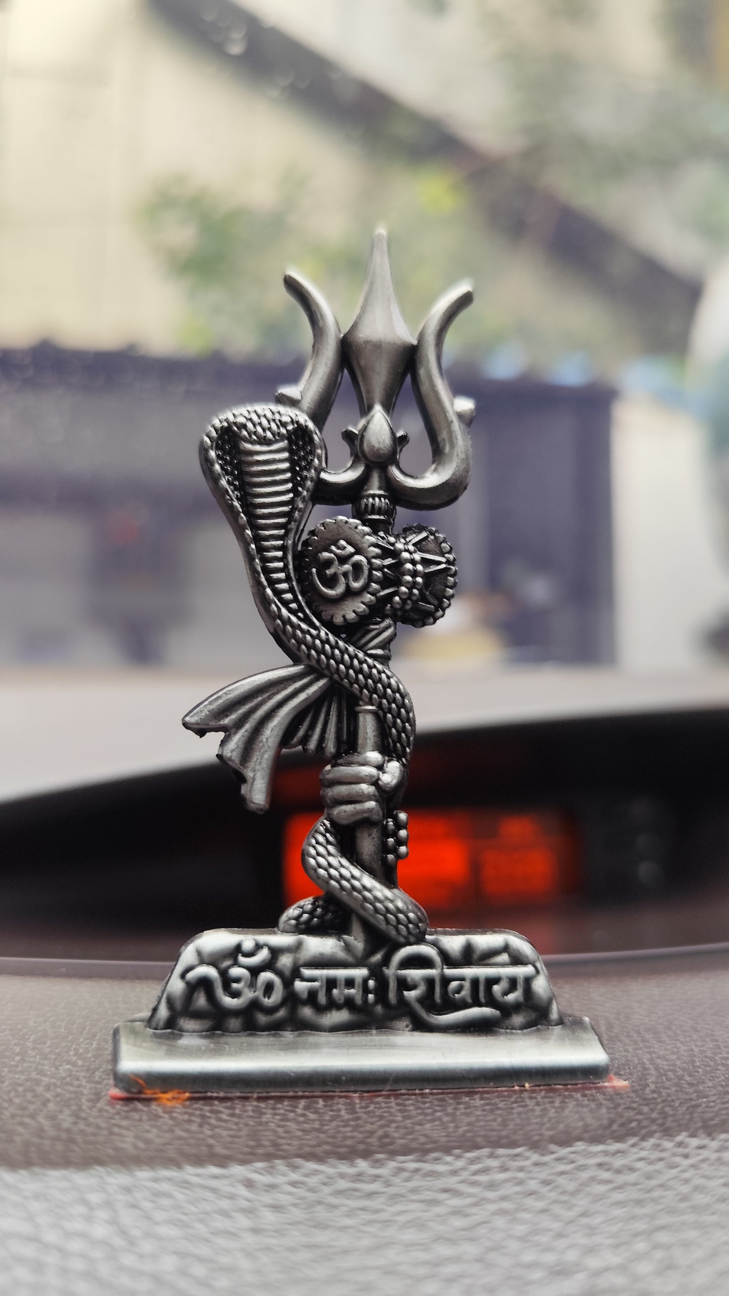 Trishul with Damru and Snake Idol