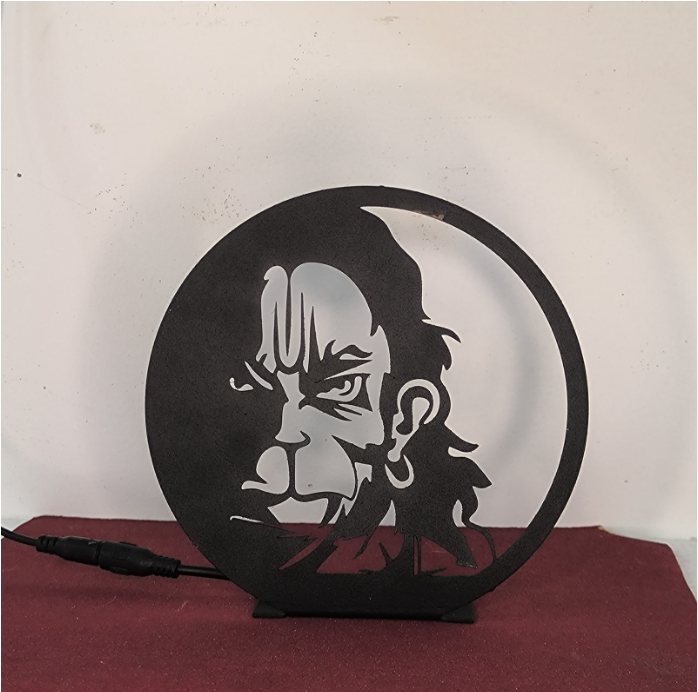 Lord Hanuman Metal Table Lamp