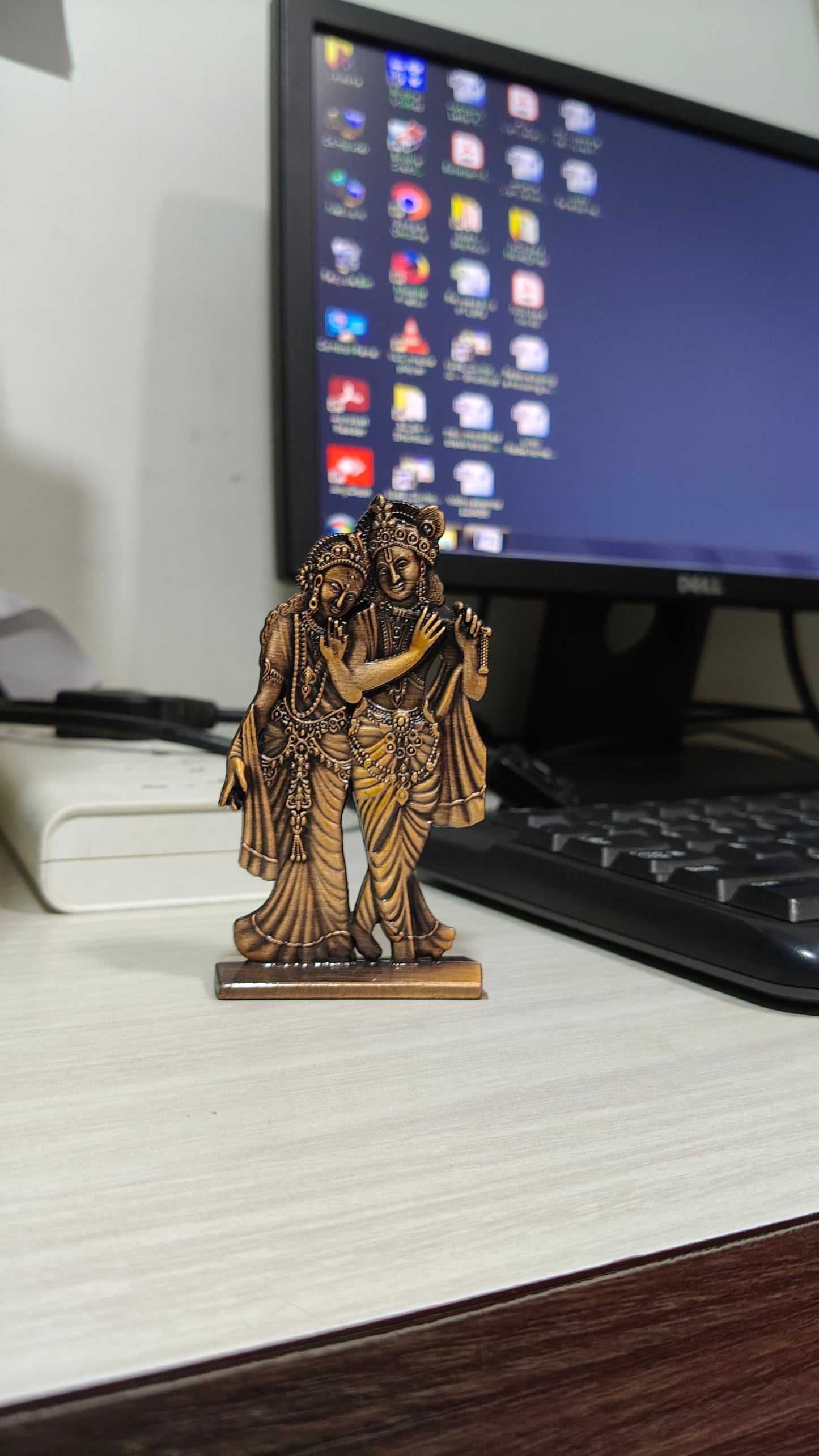 Resin Radha Krishna Statue for car Dashboard & murti for Gift for Anniversary, Car Decor Idols - 5 inch