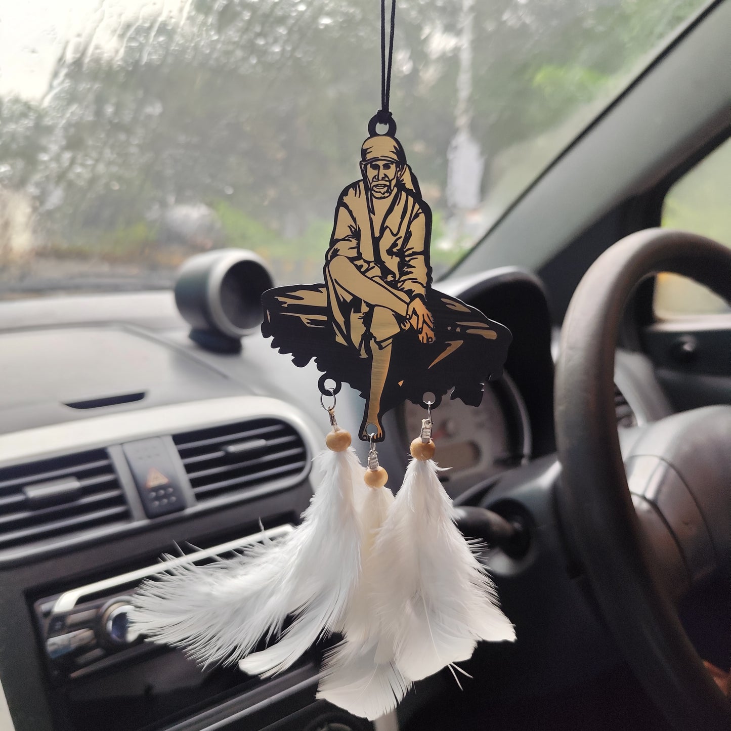Sai Baba Golden Car Hanging