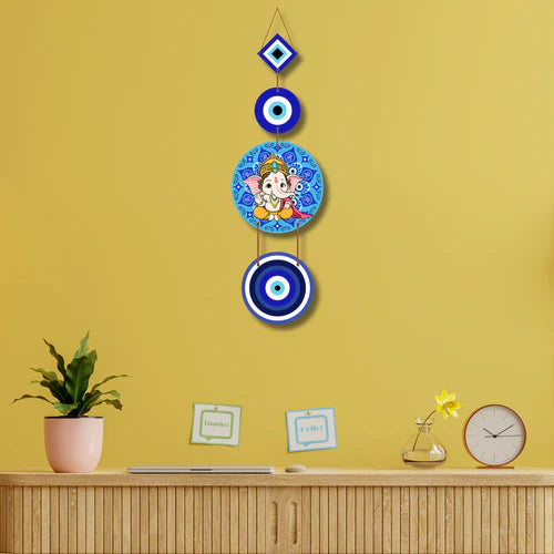 Divine Protection – Lord Ganesha & Evil Eye Wall Hanging