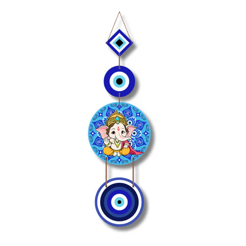 Divine Protection – Lord Ganesha & Evil Eye Wall Hanging