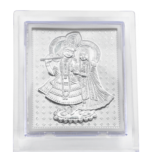 Radha Krishna Silver Frame