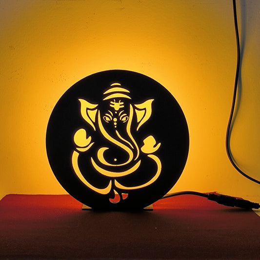Lord Ganesha Metal Table Lamp