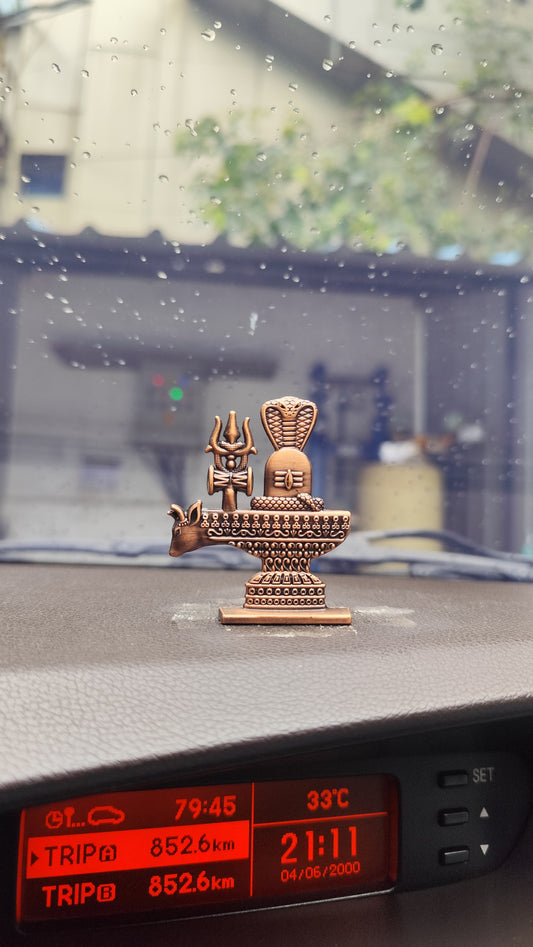 Shivling Dashboard Idol with Nandi & Trishul