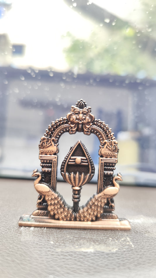 Lord Murugan Vel Idol with Arch and Peacocks