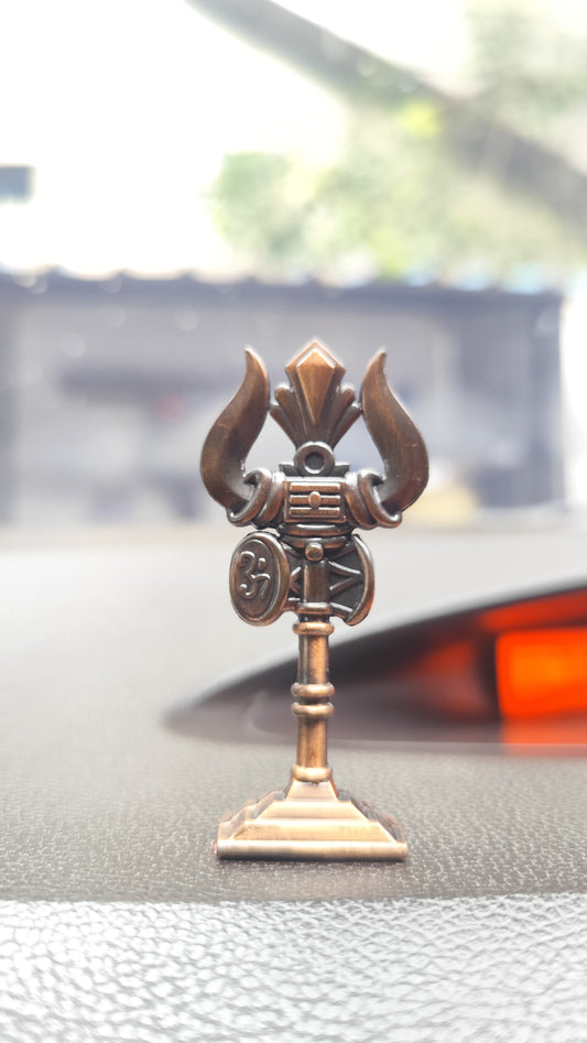 Shiv Trishul Idol with Damru & Om Symbol