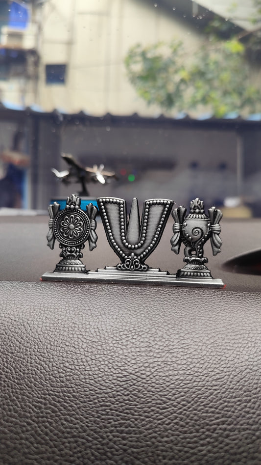 Black Antique Finish Venkateswara Namam with Shankh Chakra