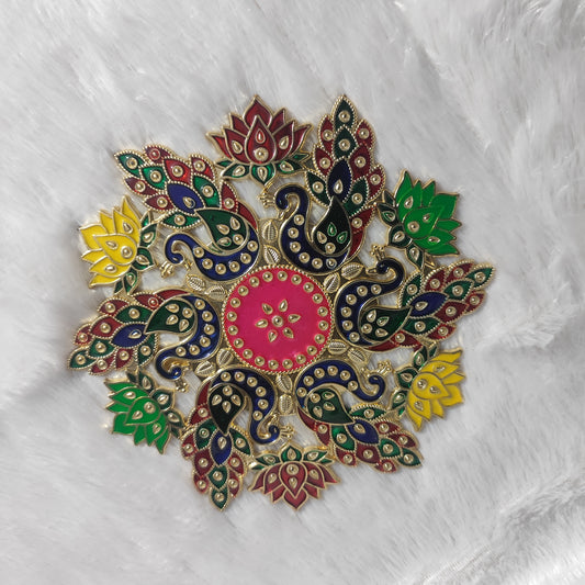 Peacock & Lotus Design Rangoli