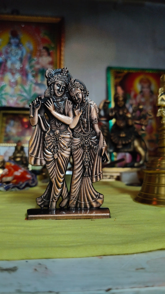 Resin Radha Krishna Statue for car Dashboard & murti for Gift for Anniversary, Car Decor Idols - 5 inch