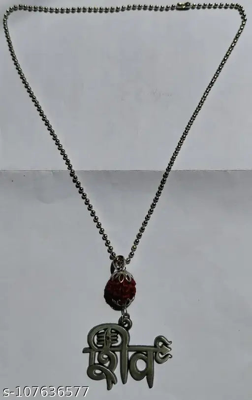 Shiva Pendant With Rudraksha Silver Metal Locket